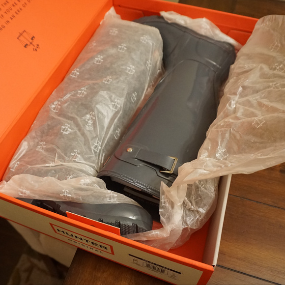 Hunter Original Tall Gloss Rain Boots (Graphite) - Picture 2 of 8